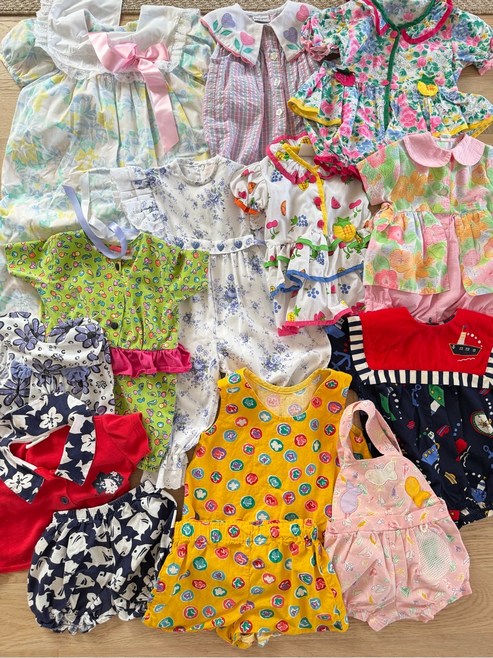 Vintage Toddler Romper Bundle 6/9M–4T 10 Piece Lot